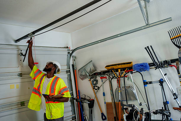 Professional Garage Door Panel Replacement technician working in Union County County, NJ